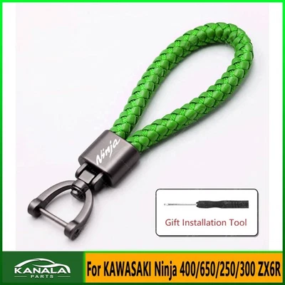 For KAWASAKI Ninja 400/650/250/300 ZX6R ZX9R Motorcycle Woven Keychain Ornaments Foto 1 de 4