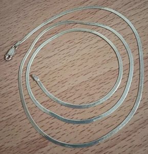 Vtg 925 Italy Italian Sterling Silver 2.5mm Herringbone Chain 30 1/4" Necklace - Picture 1 of 4