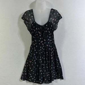 Mini Vestido Mameluco De Colección Babydoll XL Lechera Hada Grunge Y2K Elástico Malla Negra - Imagen 1 de 16