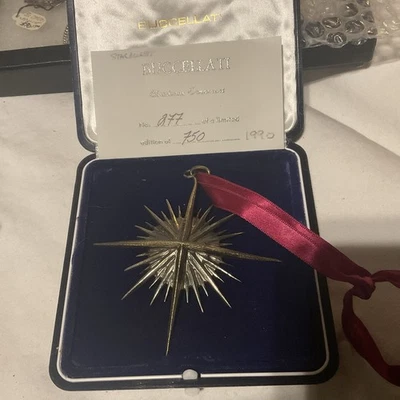 1990 Buccellati Zenith Star Sterling Silver Christmas Ornament; OrigBox #277/750 - Image 1 of 4