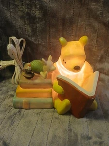Vintage Disney Classic Winnie Pooh Piglet Book Reading Night Light Nursery Lamp - Picture 1 of 9
