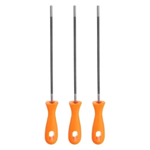 3pcs Chainsaw File 3/16" Chrome Steel Double Cut Round Rasp with Plastic Handle - Picture 1 of 7