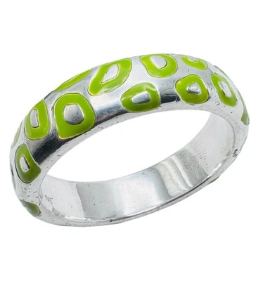 Brazalete SIMON SEBBAG Plata de Ley 925 Esmalte Verde Guepardo Foto 1 de 4