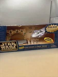 1998 Galoob Action Fleet Star Wars Episode 1 Gian Speeder & Theed Palace In Box - Picture 1 of 10