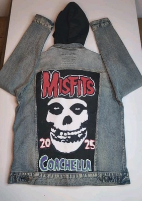 Chaqueta Denim Pintada Personalizada Misfits/Danzig Punk Rock Talla Grande Para Hombre  Foto 1 de 4