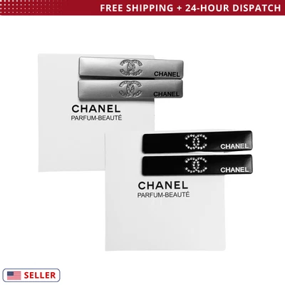 Chanel Beauty Hair Clip Set (2 Pcs) | New with Box - Black & Silver - Image 1 of 3