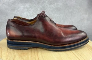 BERLUTI ALLESIO BURNISHED BURGUNDY BROWN DERBY Men’s Size 9 Made In Italy - Picture 1 of 23