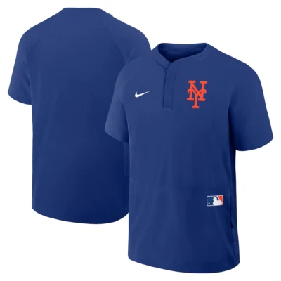 Pulôver New York Mets Nike 2025 MLB coleção autêntica Raglan Windshirt - Imagem 1 de 4