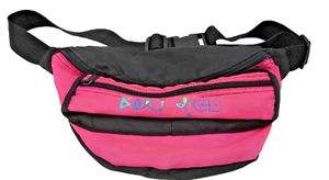 Riñonera años 80 90 rosa intenso/negro bolsa de nailon #BI - Imagen 1 de 7