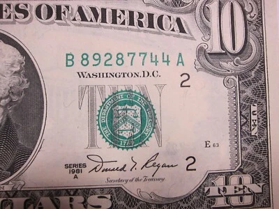 1981A $10 FRN #B89287744A - Image 1 of 4