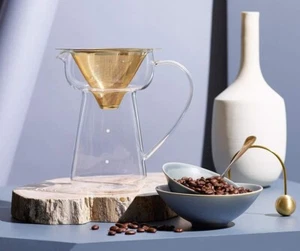 CORES GOLD CONE FILTER & SERVER C750GD Paperless drip 500ml 17fl oz from JAPAN - Picture 1 of 7