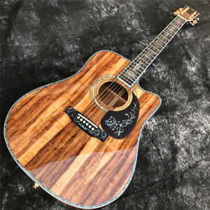 Cutaway 41 inches D type KOA acoustic guitar,Ebony fingerboard Abalone inlays