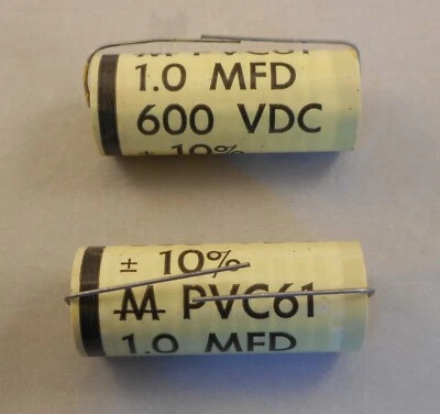 Mallory PVC61 1.0 MFD 600 VDC Capacitors (2 Pack) - Image 1 of 2