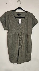 Miou Muse Cotton Blend Olive Button Down Women’s Romper Size S - Picture 1 of 4