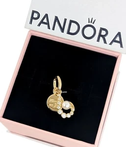 New 100% Authentic PANDORA 14k Gold Pl Hook Sunrise Medallion Charm 763891C01 - Picture 1 of 7