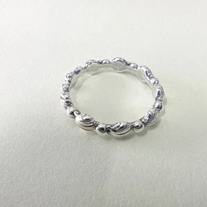 Pandora Beaded Seashell Band Ring  S925 Silver - Picture 1 of 9