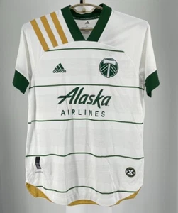 Adidas Mens Jersey Away Game Small HD1635 MLS Portland Timber Alaska Airlines - Picture 1 of 3
