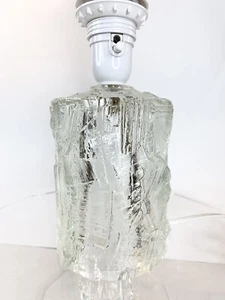 Vtg Sweden GOTE AUGUSTSSON DEMANTRuda Lamp Light Glacier Ice Glass Brutalist MCM - Picture 1 of 10
