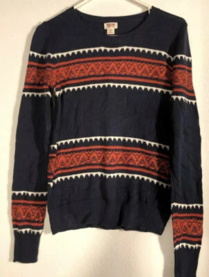 Suéter Pullover Mossimo Supply Co. Rayas Negras y Naranja Damas Talla S/P Usado en Excelente Condición Foto 1 de 4