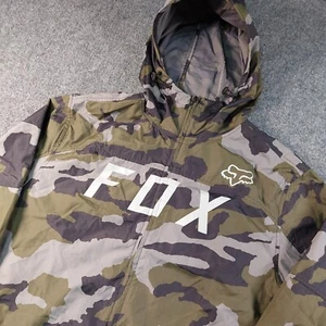 Fox Racing Moth Camo Windbreaker Jacket Men's Medium Green Grey Motocross - Picture 1 of 20