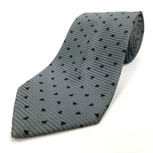 Vtg Giorgio Armani Luxury Narrow Tie Gray Geometric Pattern Necktie 57" x 3" - Picture 1 of 7