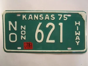  NON HIWAY License Plate 1975 KANSAS NO 621 [Z280H] - Picture 1 of 1