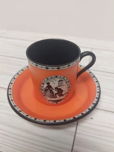 SUPER RARE 1925 Carlton Ware 'Cameo Gallant' Coffee Can Demitasse Set England - Picture 1 of 12