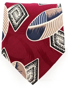 Vtg 90s Halston III Men's Necktie 100% Silk Botanical Abstract Leaf 59 x 3.75 - Picture 1 of 3
