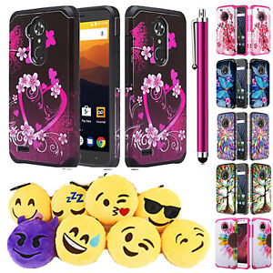 For ZTE Grand X Max 2 Kirk Zmax Pro Hybrid Shockproof Dual Layer Case Cover