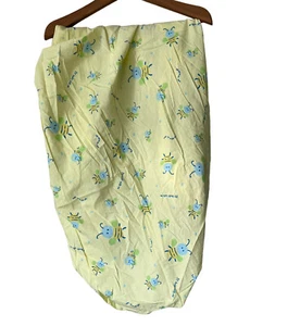Vtg 2001 Carters Tiny Little Bee Fitted Crib Sheet All Cotton Yellow Green Blue - Picture 1 of 4