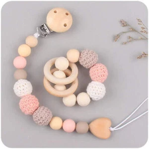 1-2 Stck. Neu Baby Schnuller Clips Beißringe Armband Babys Kette Niedlich Groß Gehäkelt C - Bild 1 von 26
