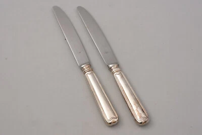 R&B Robbe & Berking Alt-Faden 150 versilbert Menümesser 2 Stück - Bild 1 von 4