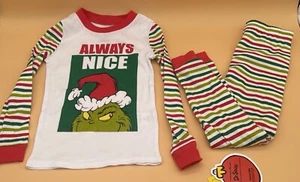 Pijama de Navidad Dr. Seuss The Grinch manga larga siempre bonito nuevo 5T - Imagen 1 de 5