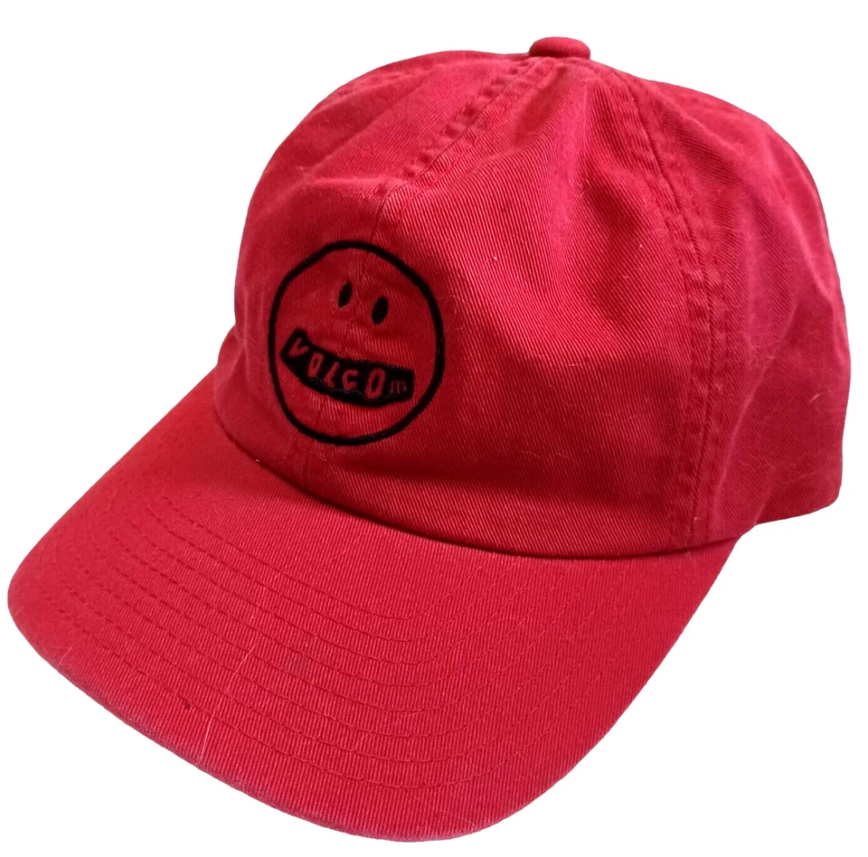 Volcom Smiley Face Adjustable Trucker Hat Logo Red - Image 1 of 4