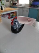 Small Chicken Ornament Black Pebble