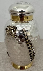 AESTHETIC MOVEMENT WOOD HUGHES STERLING APPLIED TEA CADDY 5OTH ANNIVERSARY 1888 - Picture 1 of 14