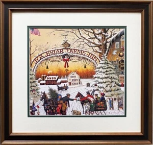 Charles Wysocki "A Christmas Greeting" New CUSTOM FRAMED Art Americana Xmas - Picture 1 of 3