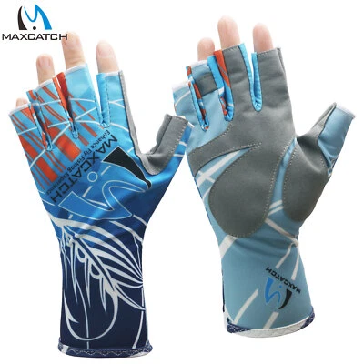 Maxcatch 1 Pair Half-Finger Elastic Neoprene Waterproof Anti-Slip Fishing Gloves - Image 1 of 4