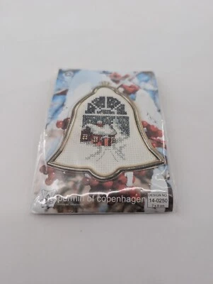 Permin of Copenhagen Cross Stitch Christmas Bell Small 5x8cm - Image 1 of 4