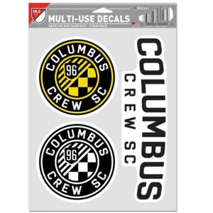 COLUMBUS CREW SC 3-MULTI USE DECALS FAN PACK NEW WINCRAFT ⚽ - Picture 1 of 1