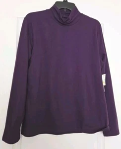 2 a Tee Turtleneck T Shirt Ladies Blackberry XL Long Sleeves NWT  - Picture 1 of 8