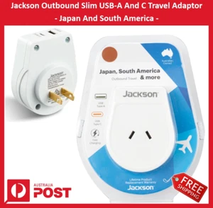 New Jackson Outbound Slim USB-A & Type C Travel Adaptor - Japan & South America - Picture 1 of 1