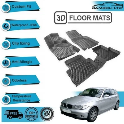 Alfombrilla interior coche moldeada 3D para BMW Serie 1 E87 2005-2010 (negro) Foto 1 de 4