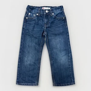 Levis 505 Toddler Jeans Sz 4 Reg Straight Denim Pants 3-4 Yrs Unisex Whiskered D - Picture 1 of 2