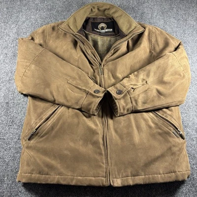 Weatherproof Coat Men's Medium Brown Faux Suede Insulated Heavy Winter Jacket - Image 1 of 4