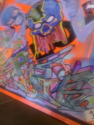 Graffiti Art Original  Official Construction Sign Reflective/TOPIK Drug Inc.TSK - Image 1 of 4