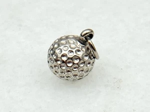 Vintage Golf Golfball Sterlingsilber Rhodiniert Charm - Bild 1 von 2