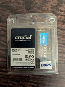 Crucial 64GB Kit (2x 32GB) DDR5 5600 PC5-44800 Laptop Memory CT2K32G56C46S5 - Afbeelding 1 van 1