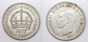 ‘THE HOARD’ GOOD AUSTRALIAN 1937 SILVER CROWN - Picture 1 of 8