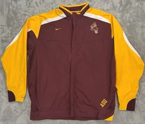 Arizona State Sun Devils Windbreaker Jacket Mens L NikeFit Storm ASU Maroon Gold - Picture 1 of 22
